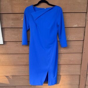 Calvin Klein Cobalt Blue Asymmetrical Sheath Dress size 6